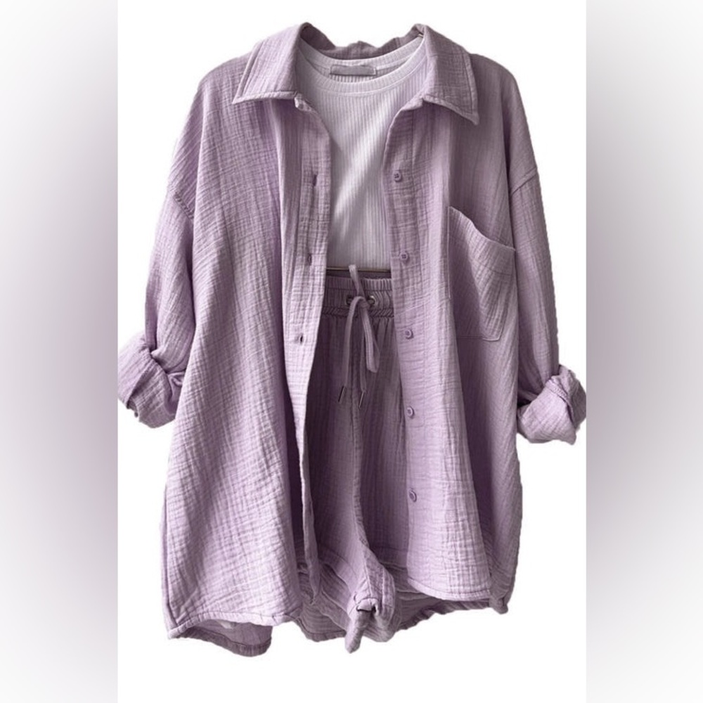 Elegant Lavender High Waist Women's Shorts